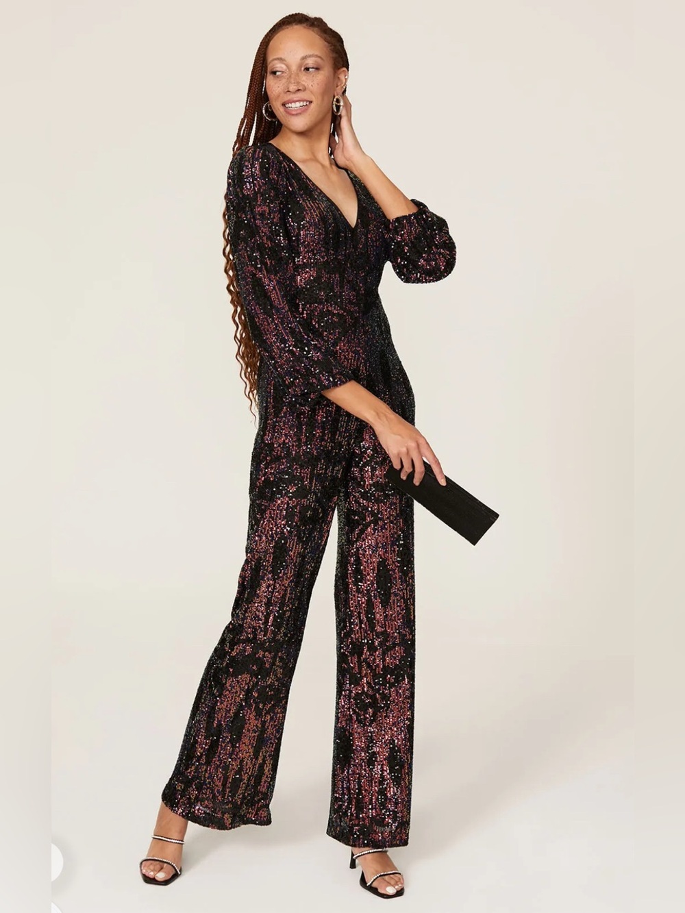 Monique Lhuillier‎ Sequin Wide Leg Jumpsuit Size 8 #party #glamour #eveningwear